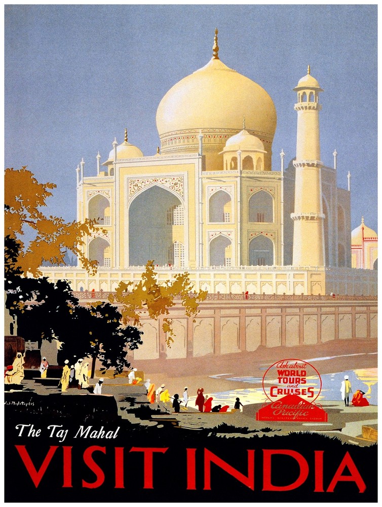 7587.Decoration Poster.Home Room wall art design print.Taj Mahal Visit India