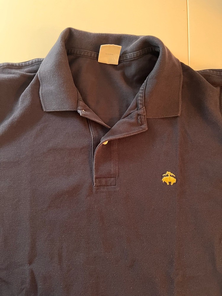 Brooks Brothers Navy Blue Polo Size Large  100% Cotton Short Sleeve Shirt
