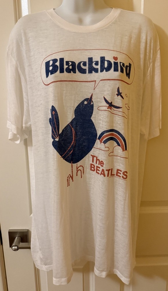 Free People x Junk Food Women’s The Beatles Blackbird Oversized Graphic Tee M