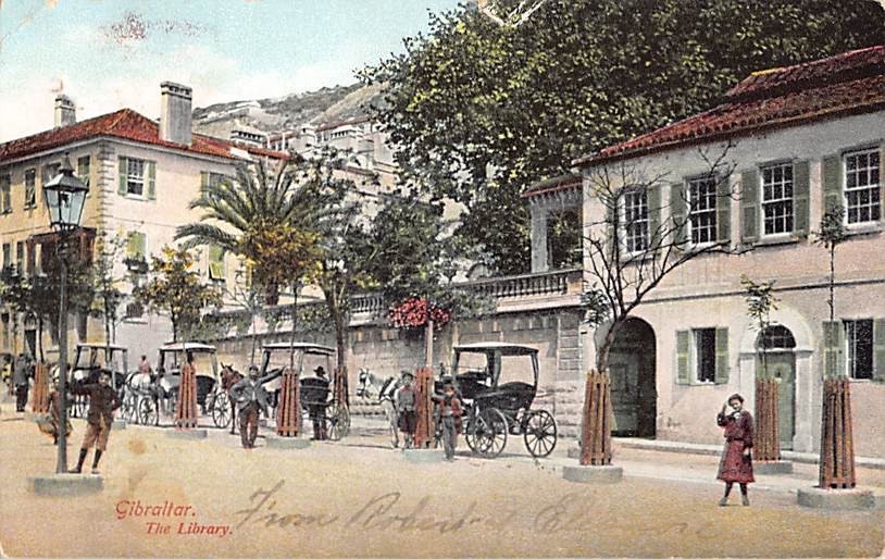 Postcard The Library Gibraltar British Overseas Territory