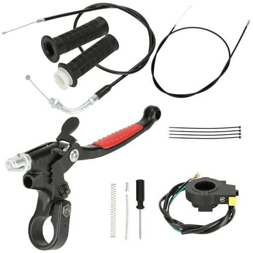 Motorized Bike Throttle Cable Handle Grip Assembly Clutch Lever Kit Compatible