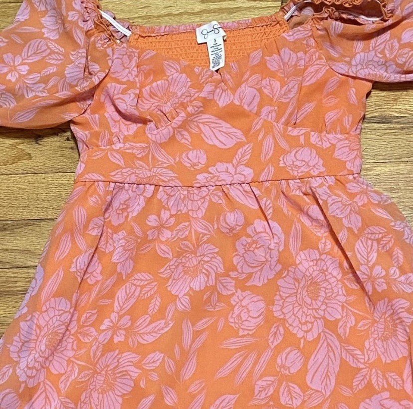 Jessica Simpson Orange And pink Floral Dress