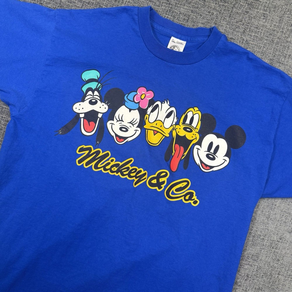 Vintage 90s Disney Mickey & Co Graphic Single Stitch T-Shirt Blue Men’s XL