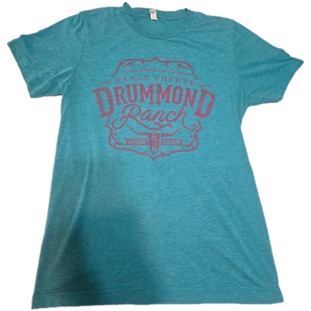 Pioneer Woman Sz Medium Teal Blue Short Sleeve T-Shirt Women's Drummond Ranch