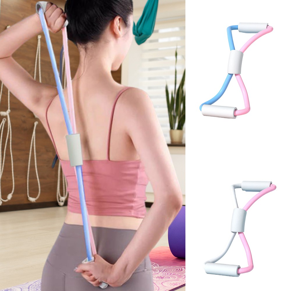8 -Shaped Resistance Band Tubing Body Muscle Exercise Yoga Figure Bowtie Pilate