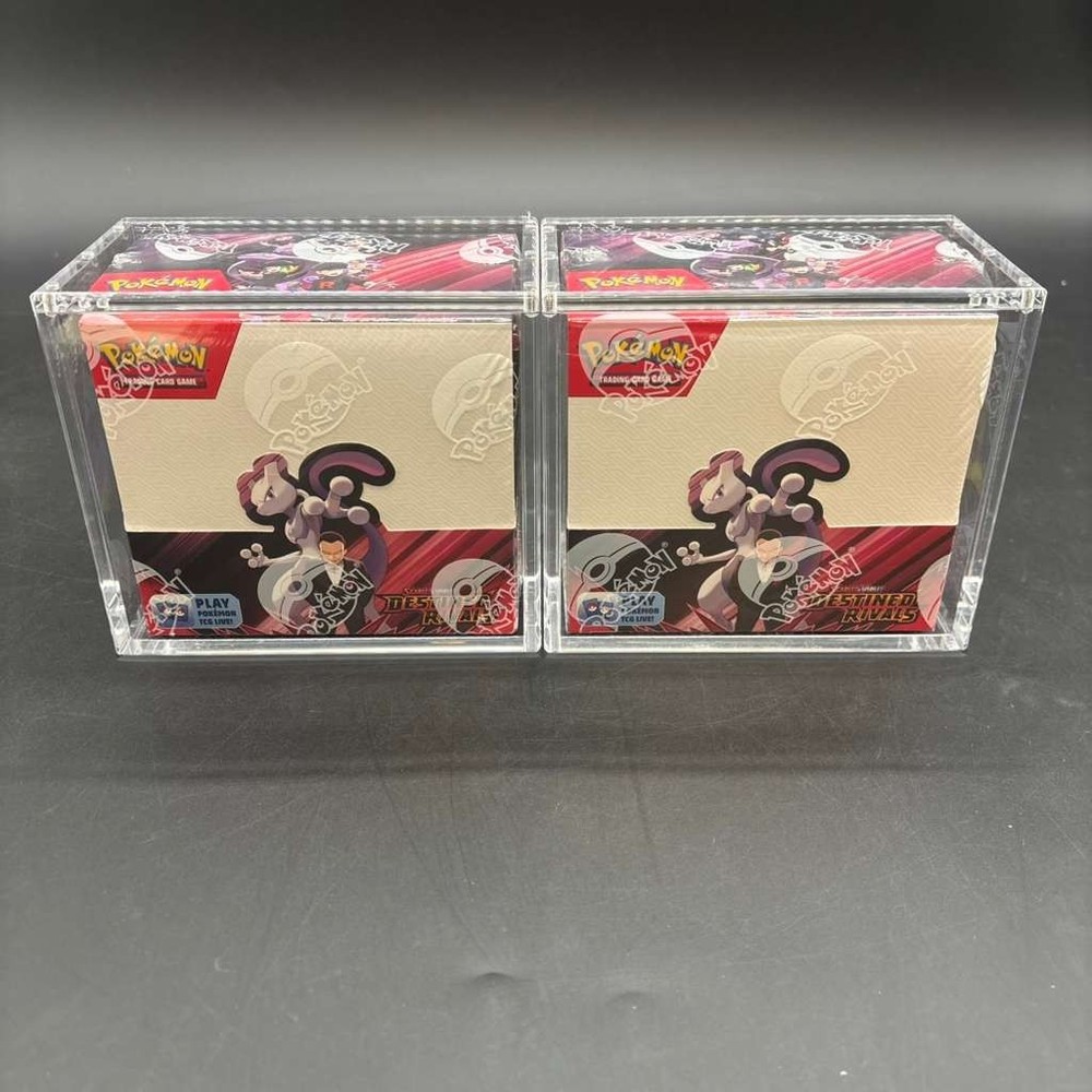 Lot (2) Pokemon SV10 Destined Rivals English Booster Boxes Sealed w/Acrylic CasePROBSTEIN is actively accepting consignments !!