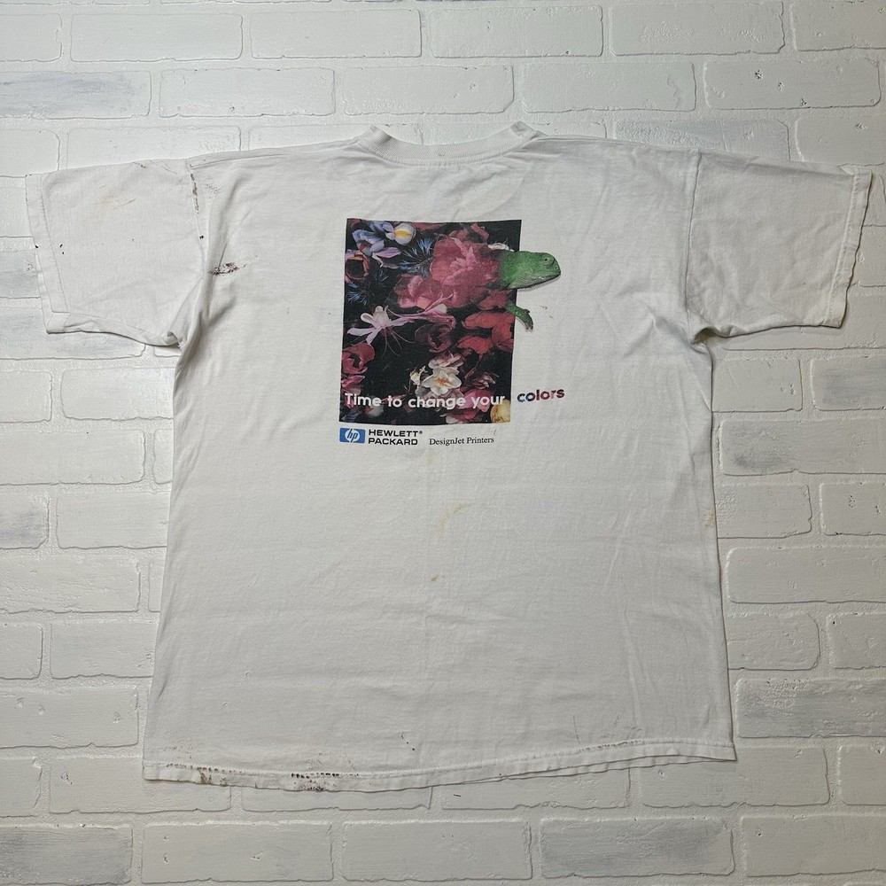 Vintage 90s HP Faded Promo Shirt XL Internet Computer Software Printers Grunge Style