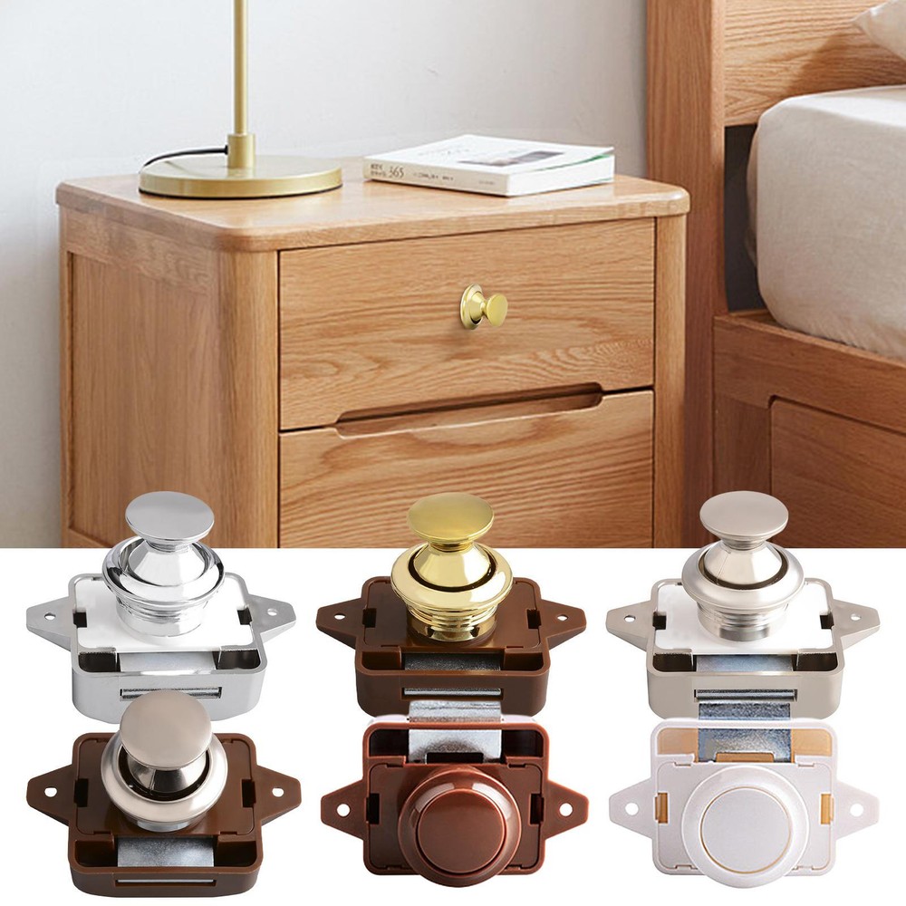 Push Button Latches Locks - RV Cabinet Door Catches Keyless Drawer