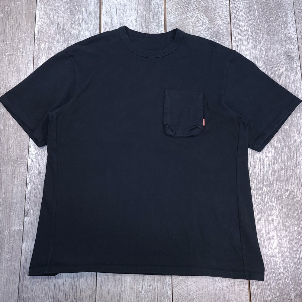 Goopimade Mens Pocket T-Shirt Size Large Black Streetwear Short Sleeve 3D Top