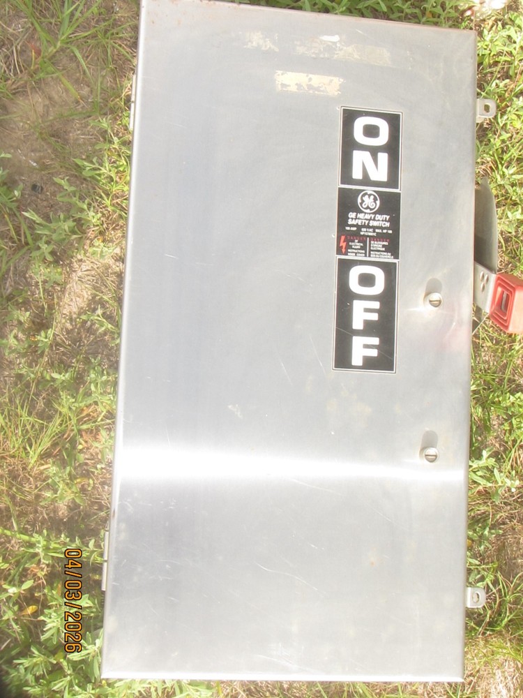 GE THN3363SS 100 amp safety switch. Used. Stainless. Model 10. Heavy Duty.