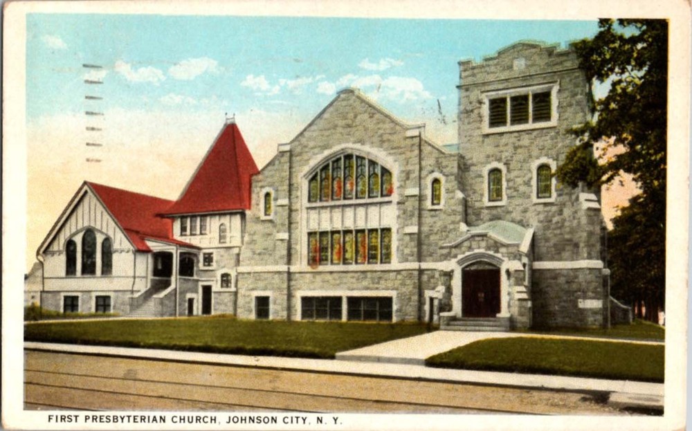 Johnson City New York NY : CHURCH SCENE m/14 BC3700