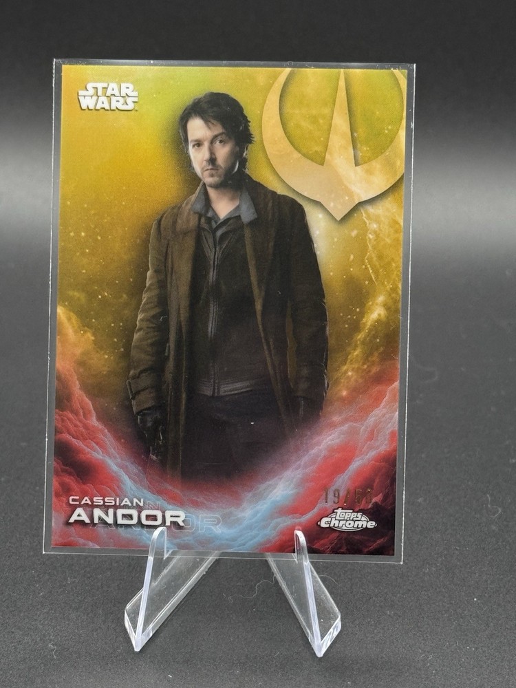 Cassian Andor #19 /50 Gold Sapphire 2025 Topps Chrome Star Wars Andor