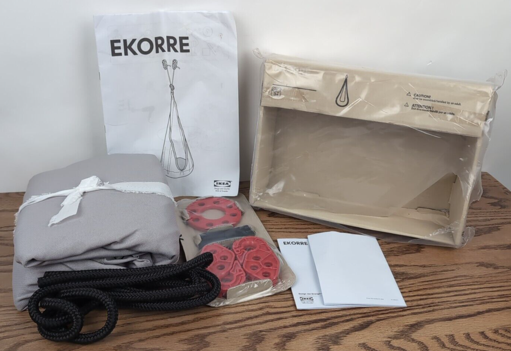 IKEA Ekorre KIDS Hammock Swing Hanging Chair 500.540.95 Gray Open Box