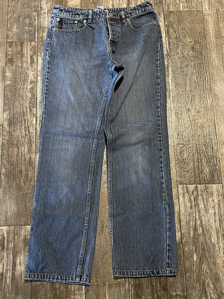 Tommy Hilfiger Womens Blue Denim Straight Leg Jeans Size 6 Button Fly
