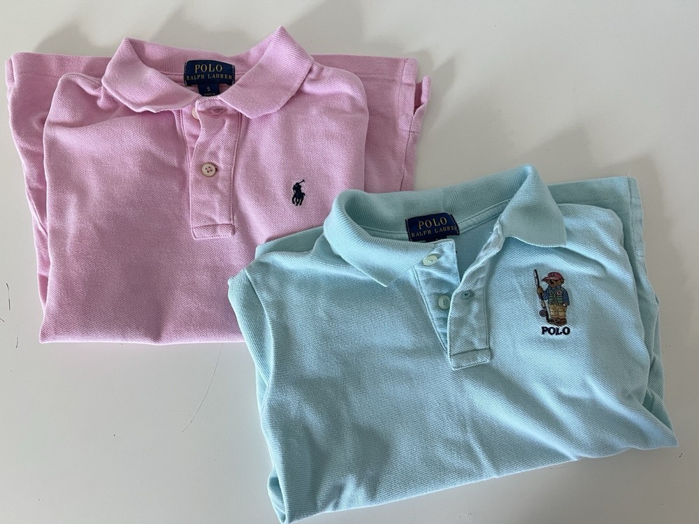 Lot of 2 Ralph Lauren Kids Polo Shirts Sizes 4 & 5 Preowned