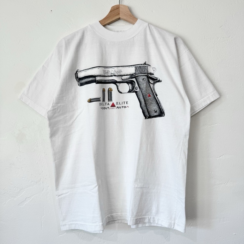 Vintage 1980's Delta Elite Colt Auto 1911 Pistol Gun Tee