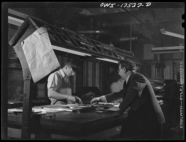 Photo:New York NY Girolamo Valente 1943 La Parola Newspaper Proofreading