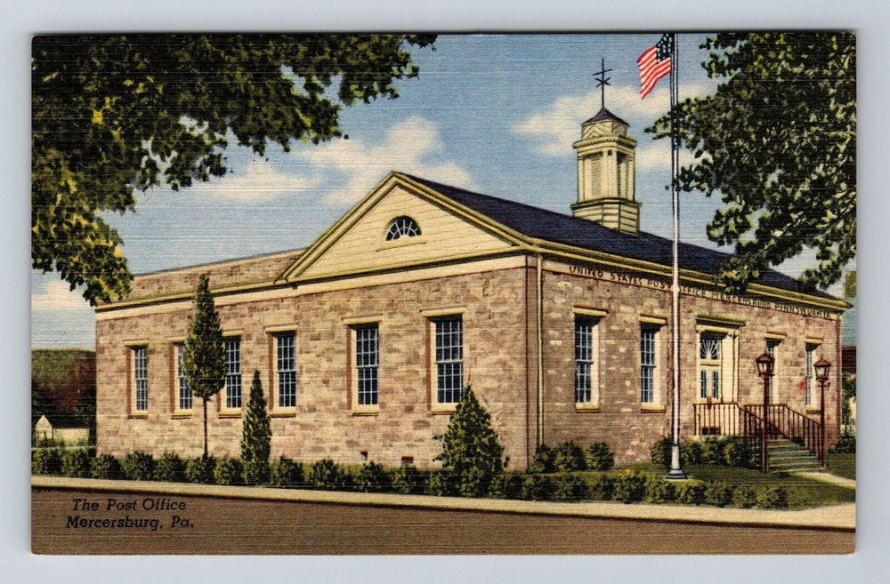 Mercersburg PA-Pennsylvania, The Post Office, Vintage Postcard