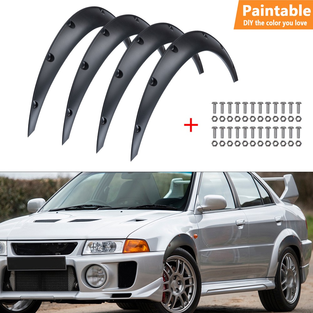 4PCS 89cm Universal Flexible Car Fender Flares Body Kit Wheel Extra Wide Firm.
