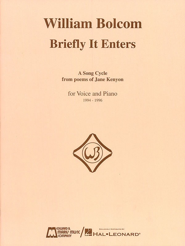William Bolcom Briefly It Enters for Soprano Vocal Piano Sheet Music Lyrics Book