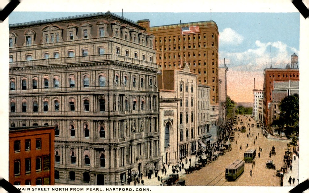 Main Street, Hartford, CT - 1920s Postcard