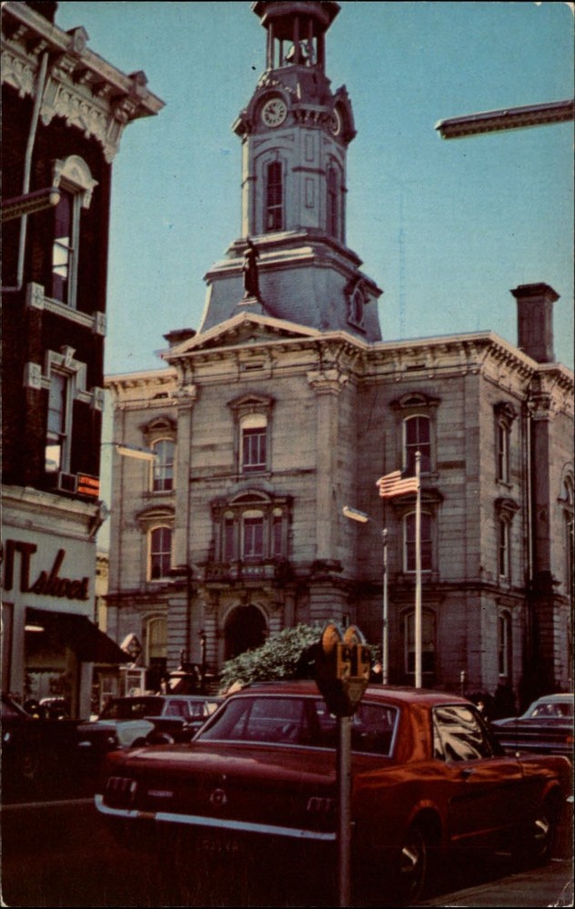 Ohio Greenville Darke County Court House ~ 1950s-60s vintage postcard sku807