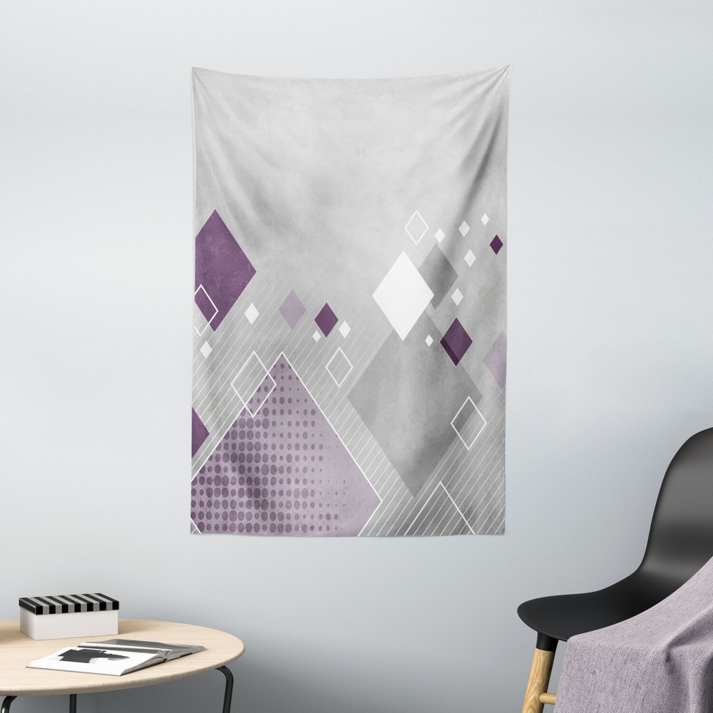 Abstract Tapestry Colorful Squares Dots Print Wall Hanging Decor