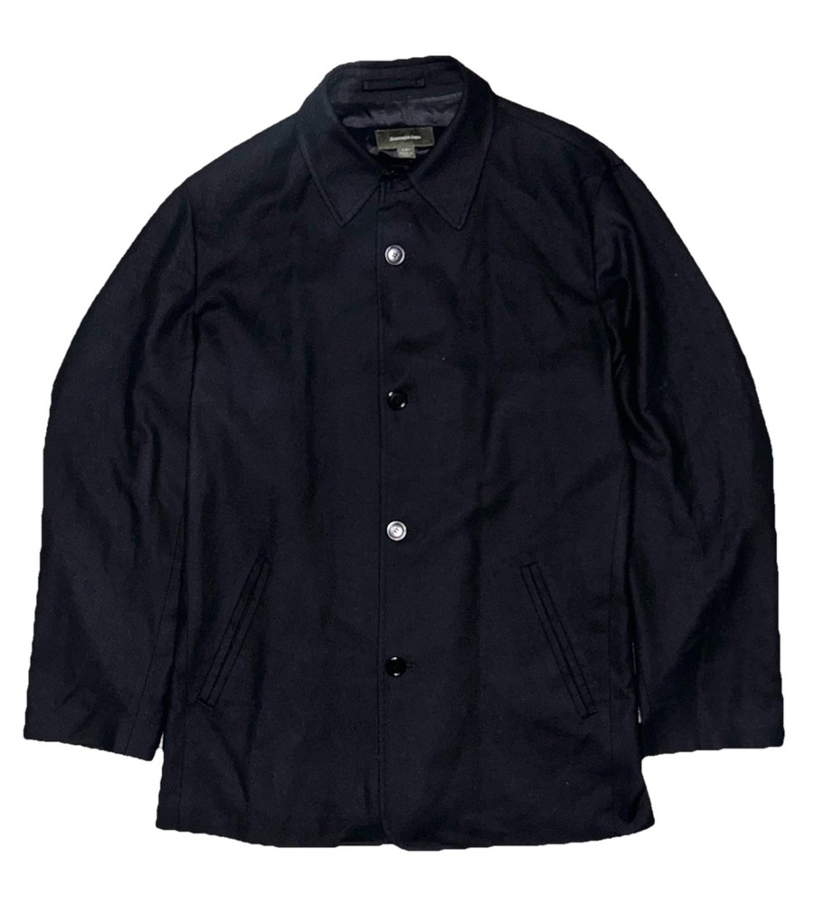 Ermenegildo Zegna Black Cashmere Silk Jacket Coat Mens Large Made In Italy