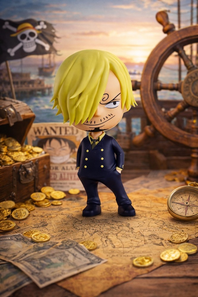 FlyGuys Sanji One Piece Vinyl Figure 4.7in Licensed Anime Collectible