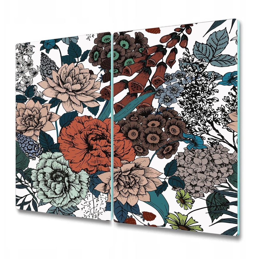 Glass Chopping Cutting Board Vintage Roses Watercolour Roses Garden 2x30x52