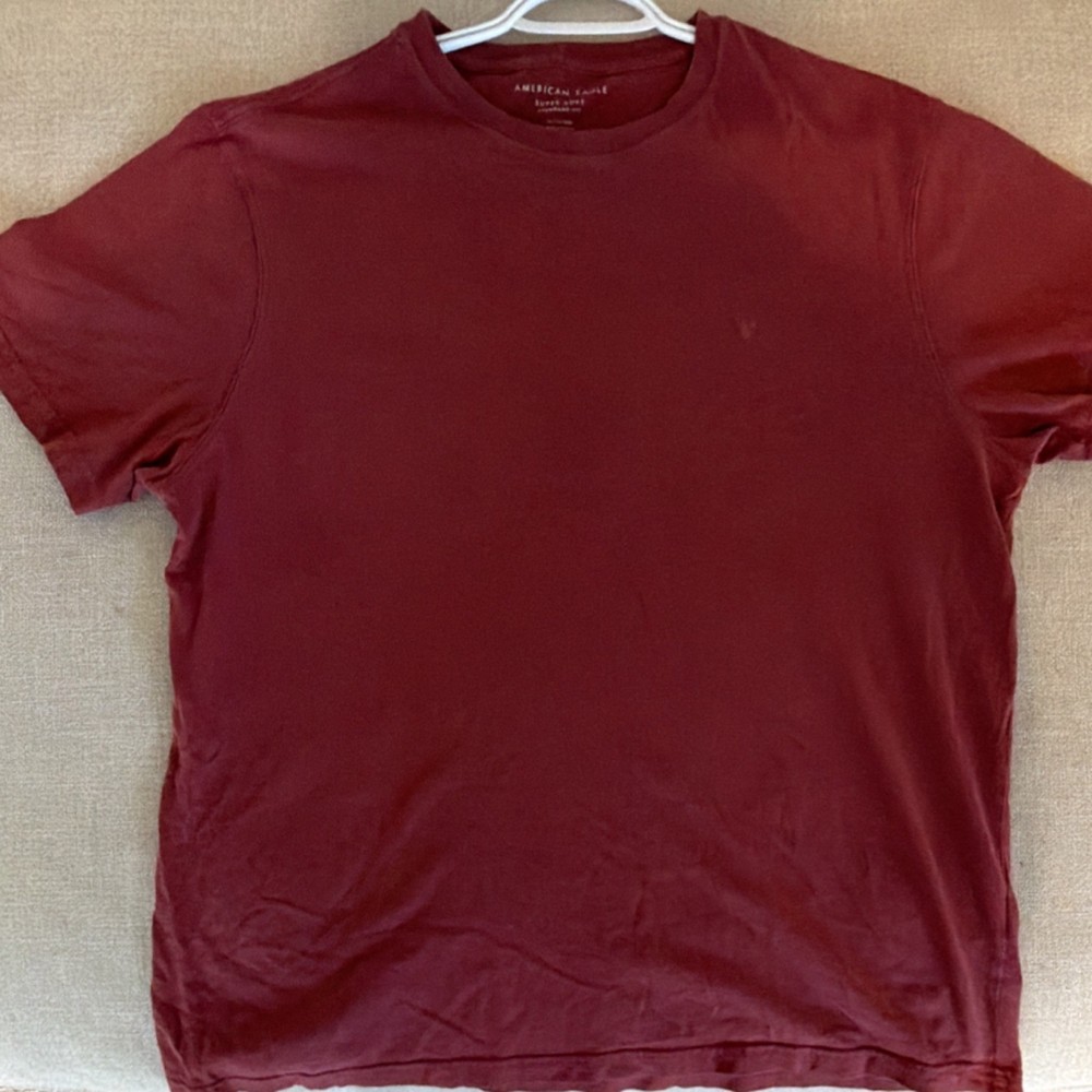 American Eagle Super Soft Standard Fit Red Men's XL T-Shirt Short Sleeve
