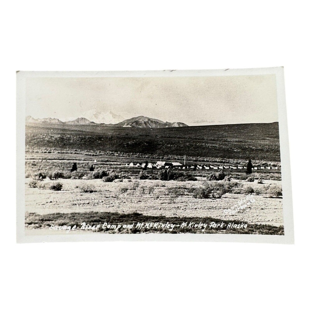 Savage River Camp, McKinley National Park, Alaska Denali RPPC 1935 Postcard