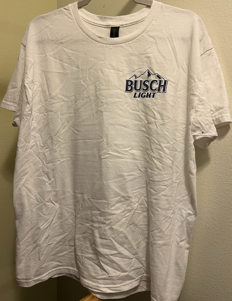 Gildan Heavy Cotton Busch Light Graphic Tee White L Men