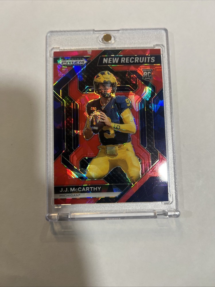 2024 Panini Prizm Draft Picks J.J. JJ MCCARTHY New Recruits RC #NR-JMY Red Ice