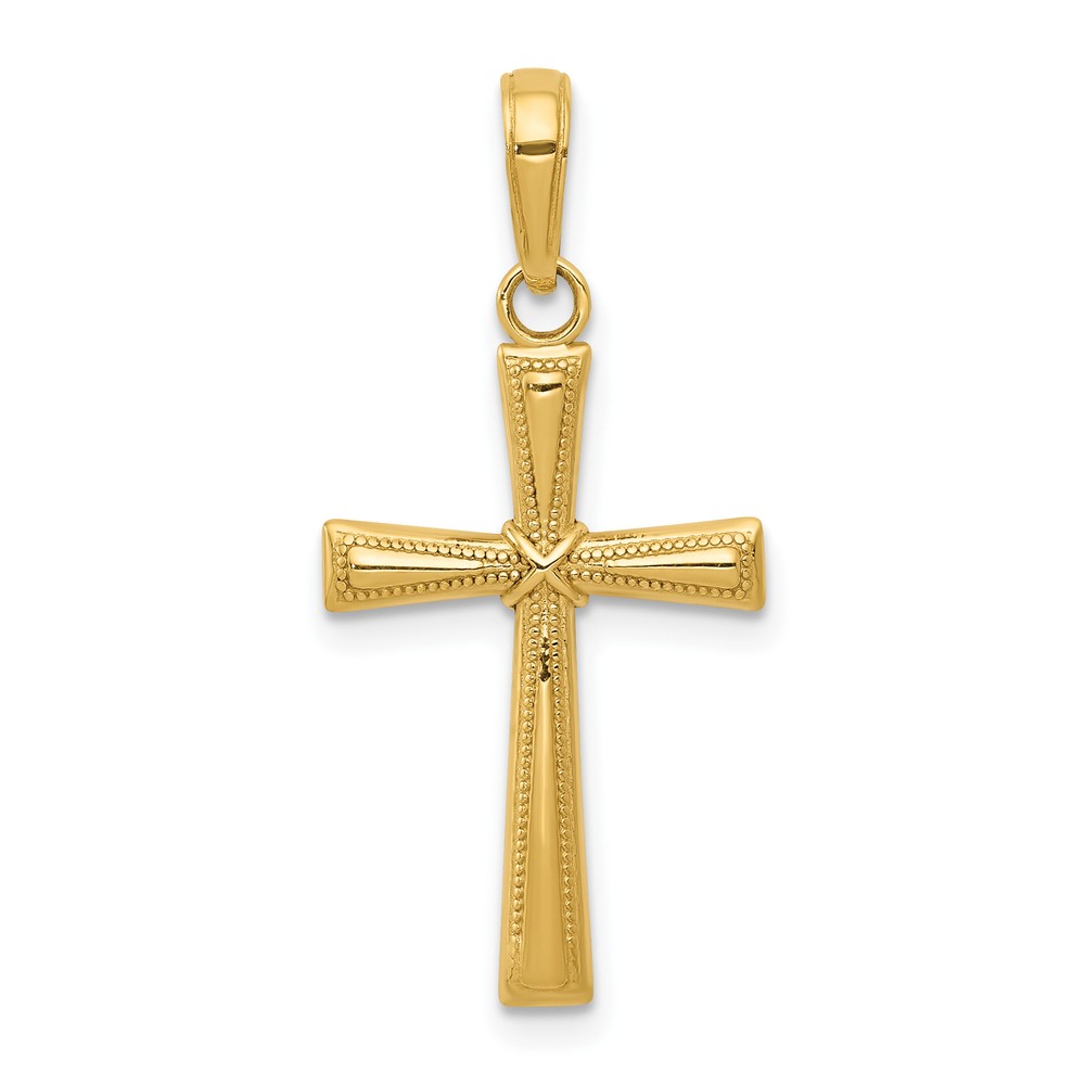Avariah Solid 10K Yellow Gold Diamond-cut X Cross Pendant - 28mm