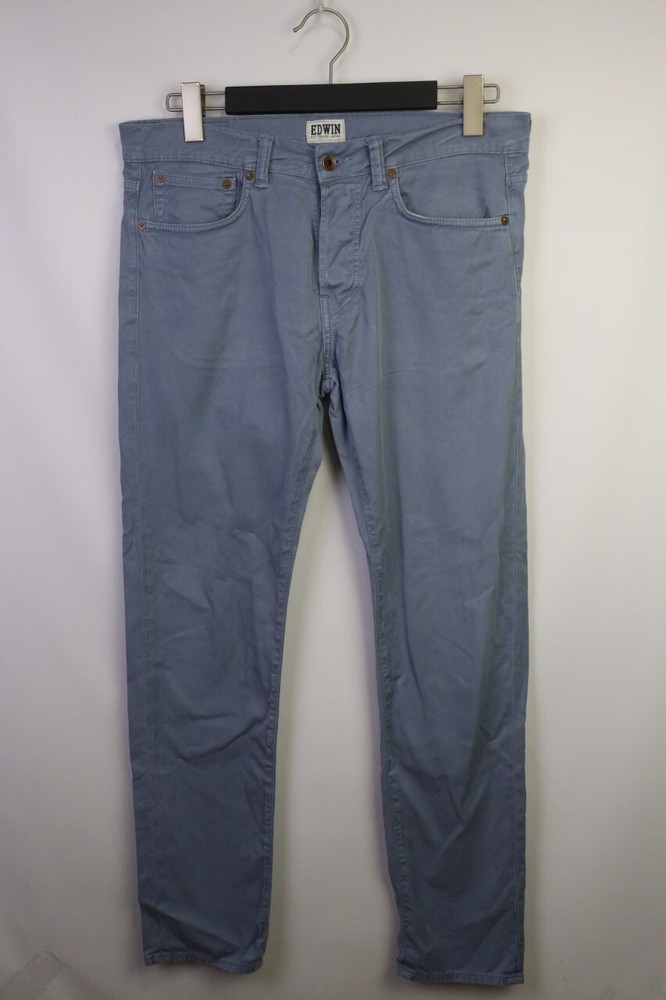 EDWIN JAPAN ED-80 SLIM Work Blue Straight Jeans Size W32 L32