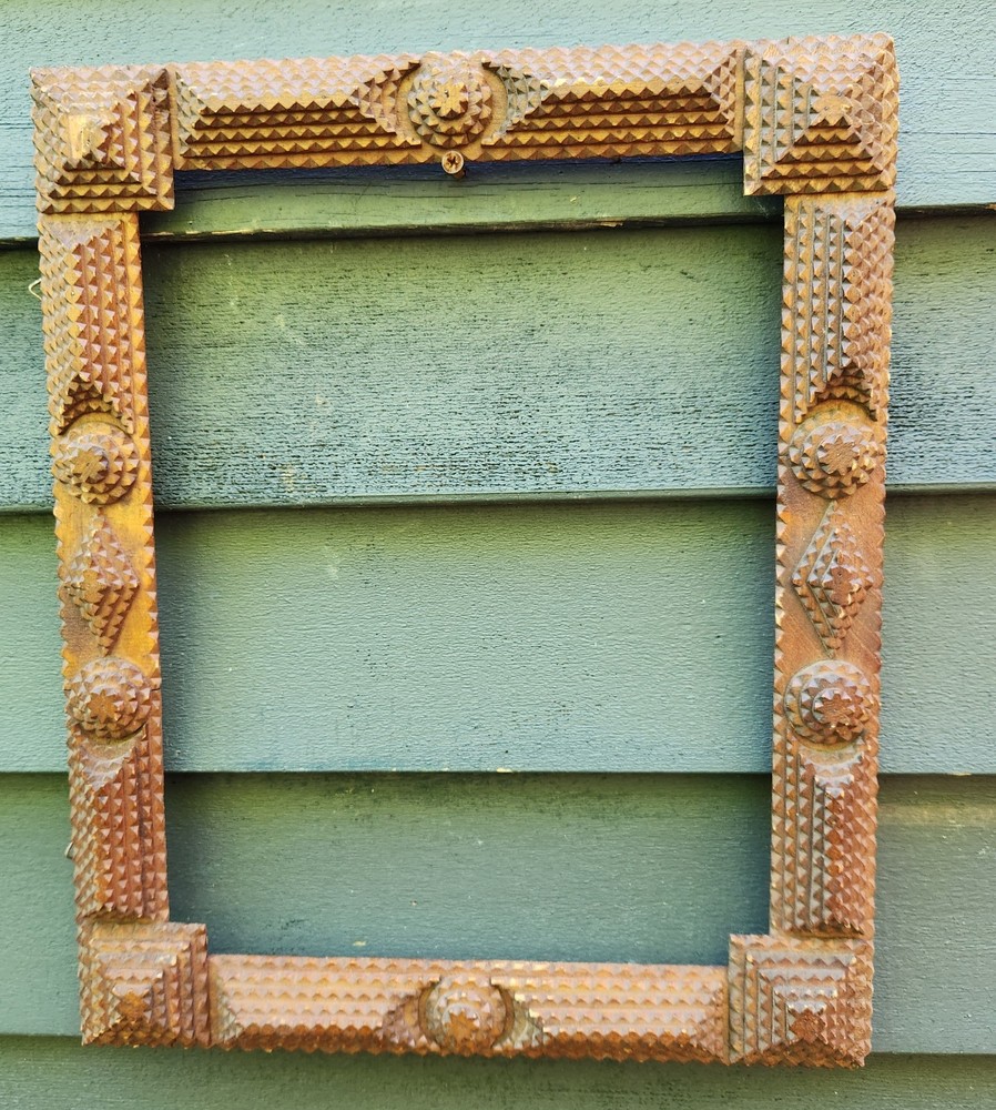 Folk Tramp Art Picture Frame Super Ornate