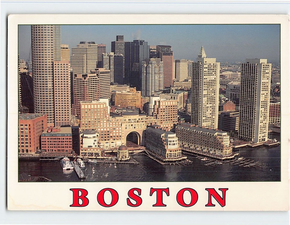 Postcard Aerial View Boston Massachusetts USA