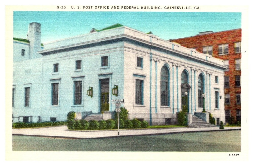 1940s US Post Office & Federal Building Gainesville Georgia Vintage Postcard