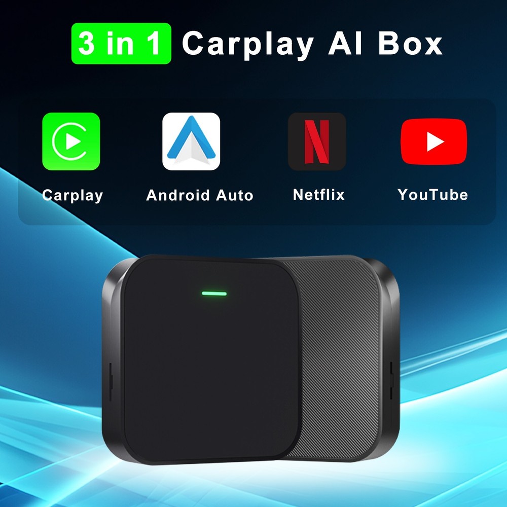 Wireless CarPlay AI box Android Auto WIFI Adapter Converter w/Netflix YouTube US