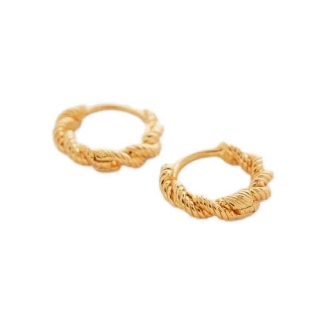 Monica Vinader Corda Mini Huggie Earrings in 18k Gold Vermeil