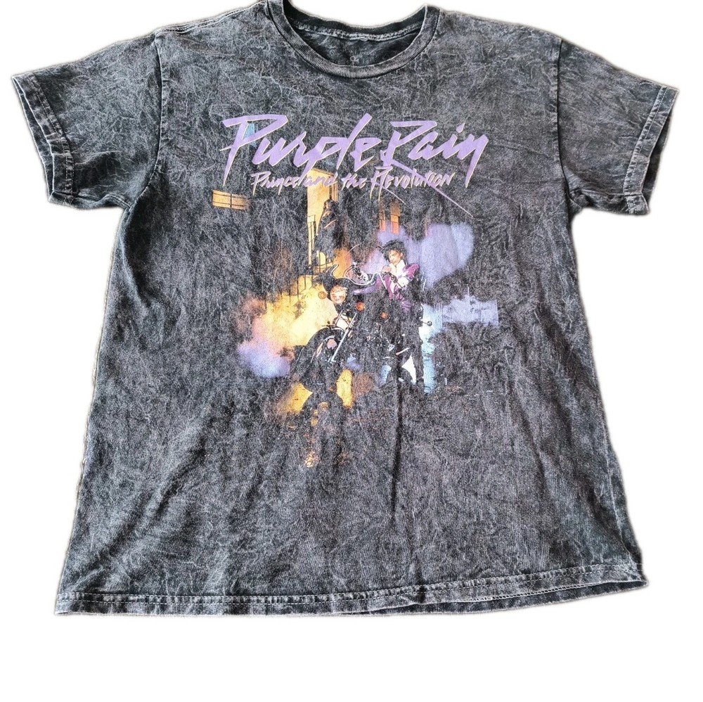 Prince Purple Rain T Shirt Unisex Medium Gray Stone Wash READ