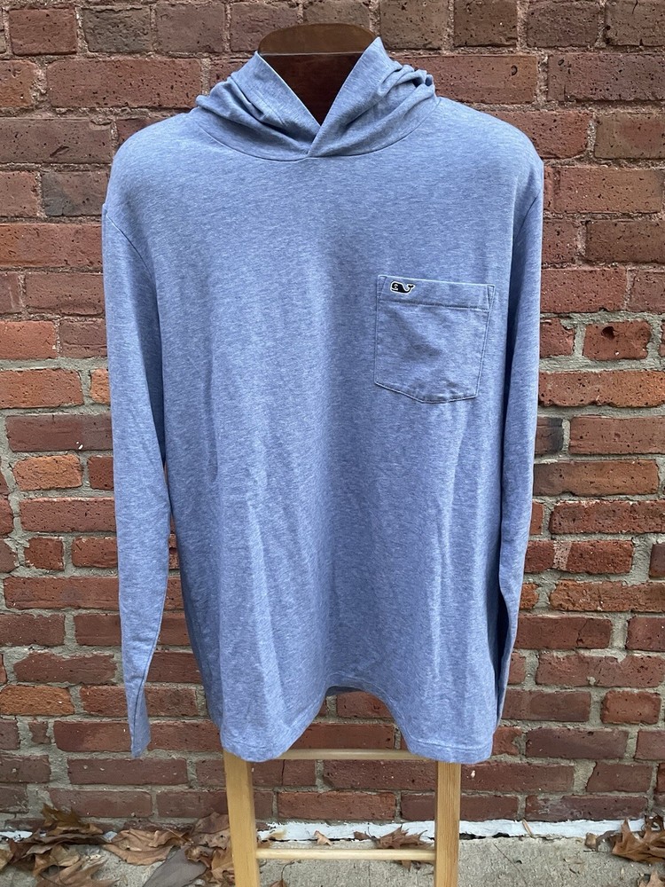 Vineyard Vines Edgartown Hoodie S Striped L/S Cotton Blend Hooded T-Shirt Casual