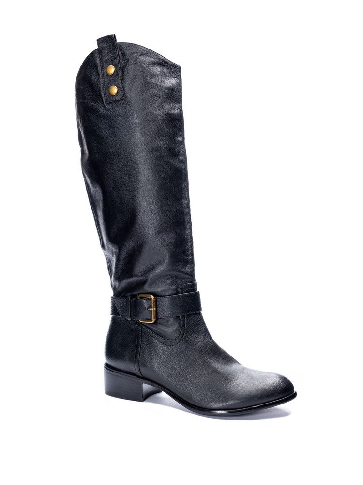 CHINESE LAUNDRY Womens Black Brushed Brass Roger Riding Boot 11 M