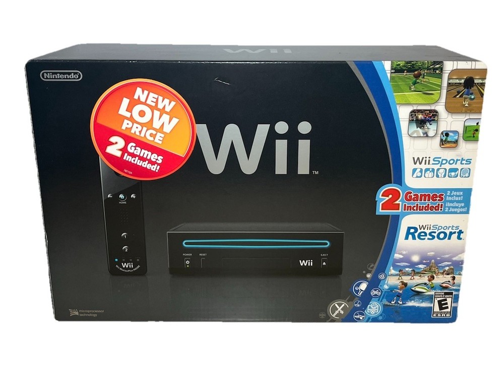 Nintendo Wii Console, Wii Sports/Resort Combo Game Complete Mint Box! Tested