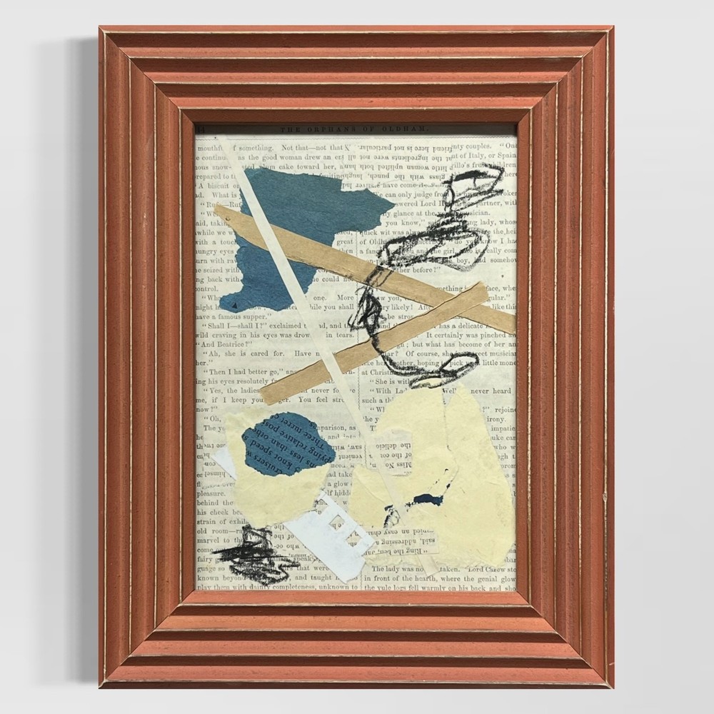 Original Framed Mixed Media Abstract Art Collage 7x9 