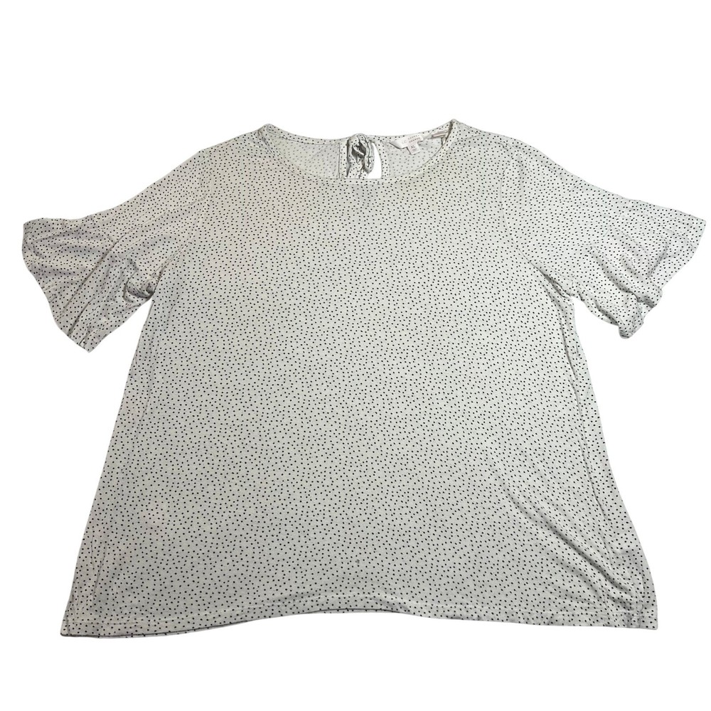 LC Lauren Conrad Polka Dot Crewneck Top X-Large Preppy Casual Style