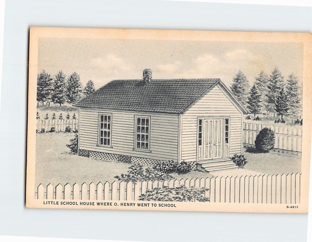 Postcard Little School House O Henry Went To School Greensboro North Carolina