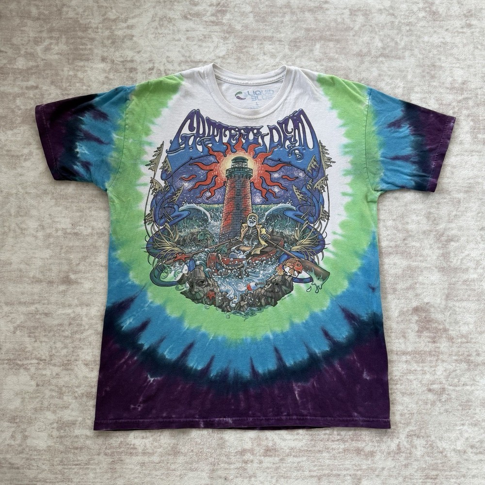 Vintage  Liquid Blue Grateful Dead Shirt Mens Large Tie Dye Lighthouse