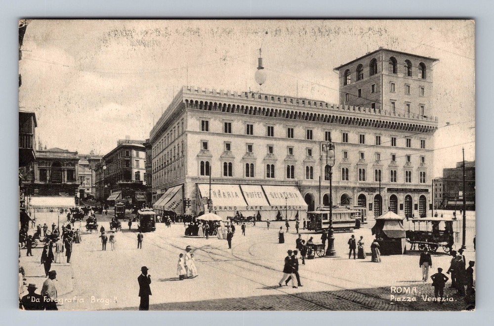 Italy- Rome Plaza Venezia Standard Souvenir Postal Old Card PC Vintage Postcard